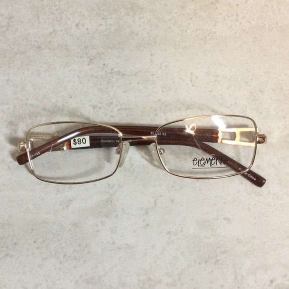 NWT Elements gold metal eyeglasses new old stock - Picture 2 of 16